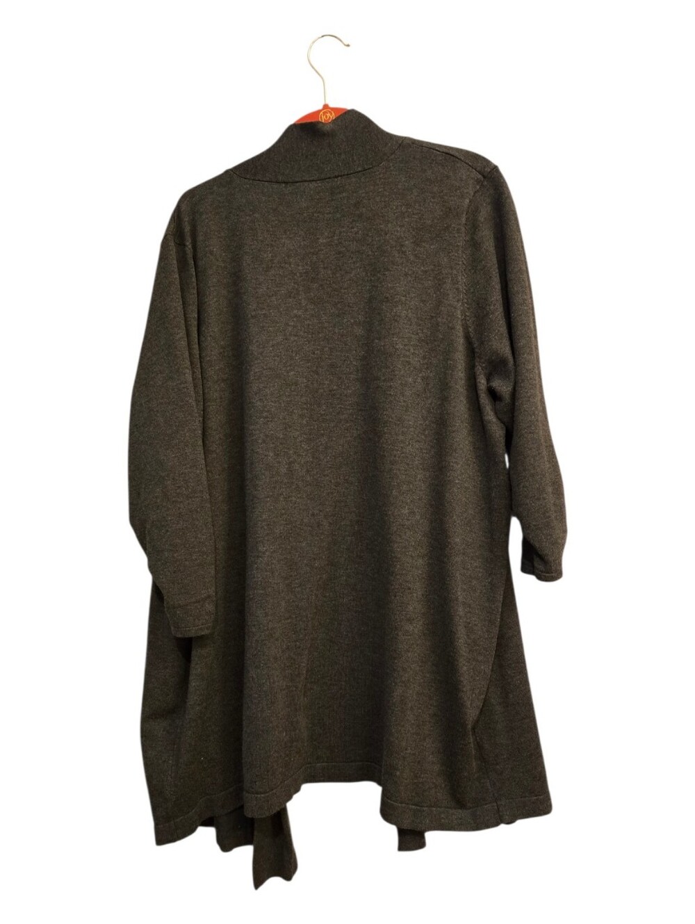 89th & Madison Open Front Longline Cardigan Sweater - Dark Heather Gray plus 2X - Picture 3 of 11